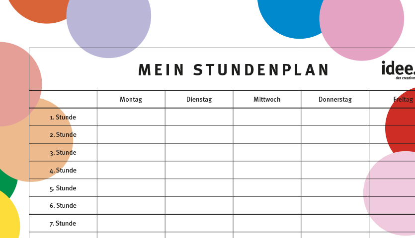 Idee. Stundenplan zum Downloaden