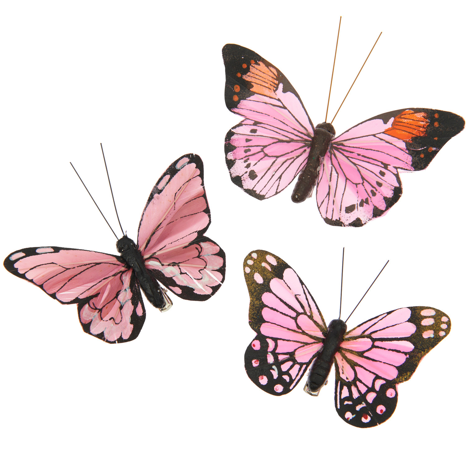 Schmetterling mit Clip Rosa