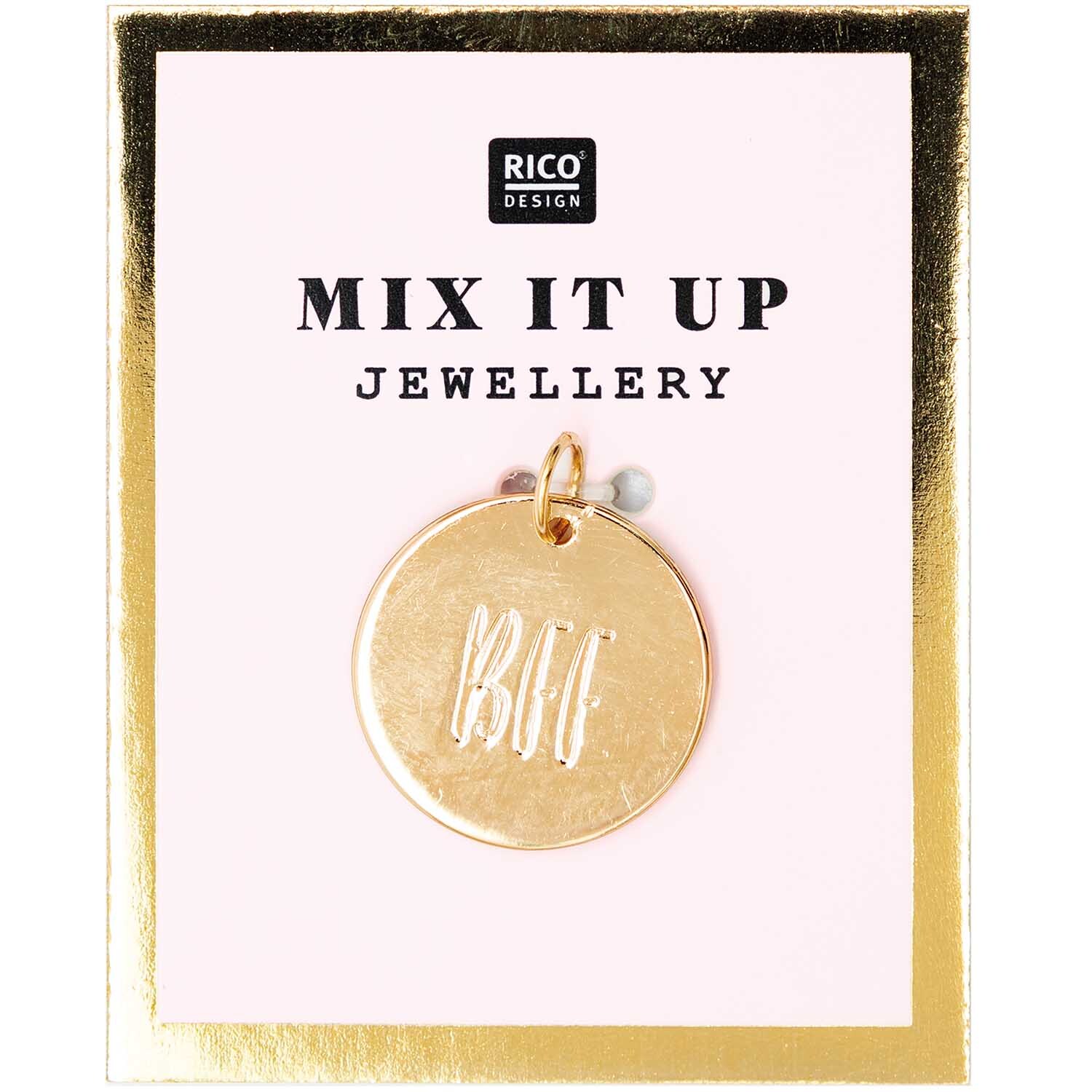 Mix it Up - Jewellery Anhänger Scheibe BFF gold Ø17mm