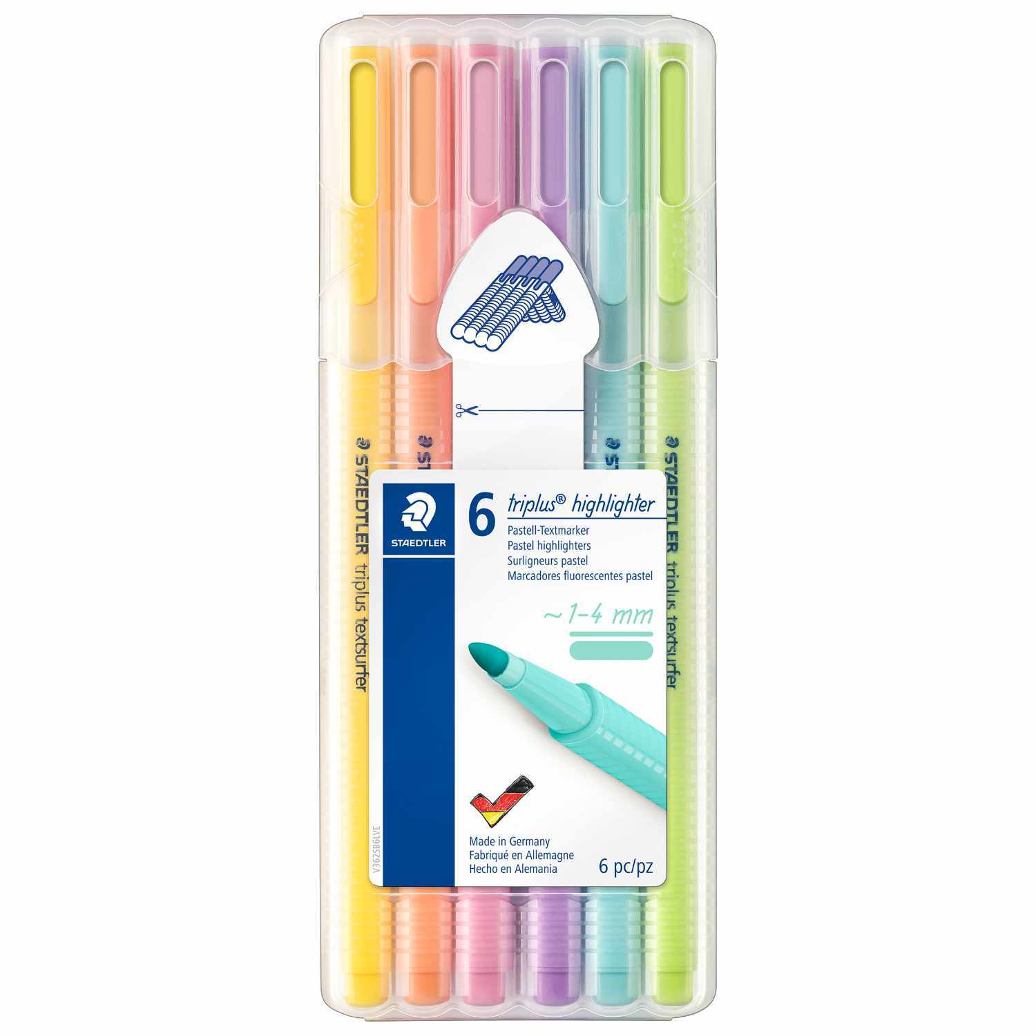 362 Textmarker Triplus Highlighter Pastell 6 Stück