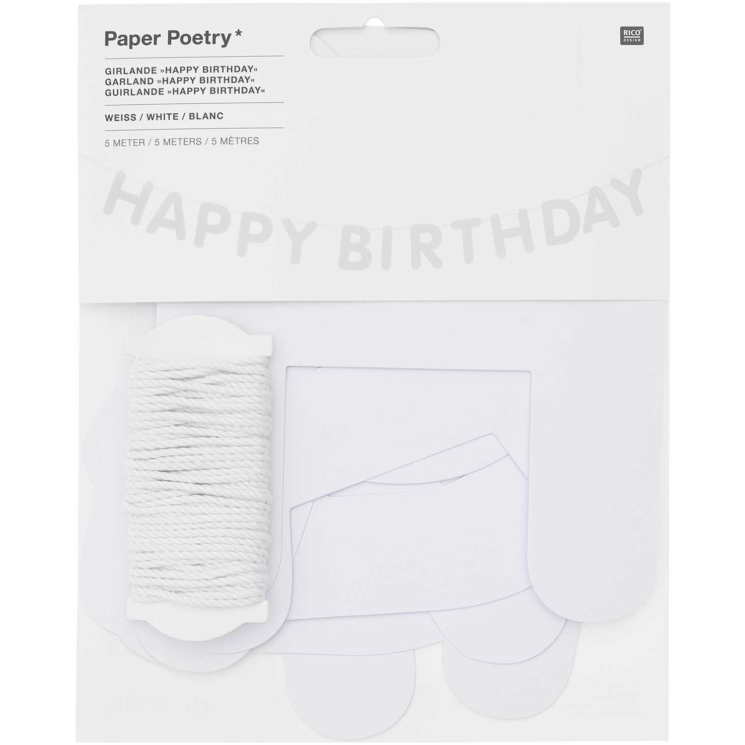 Paper Poetry Girlande Happy Birthday 5m