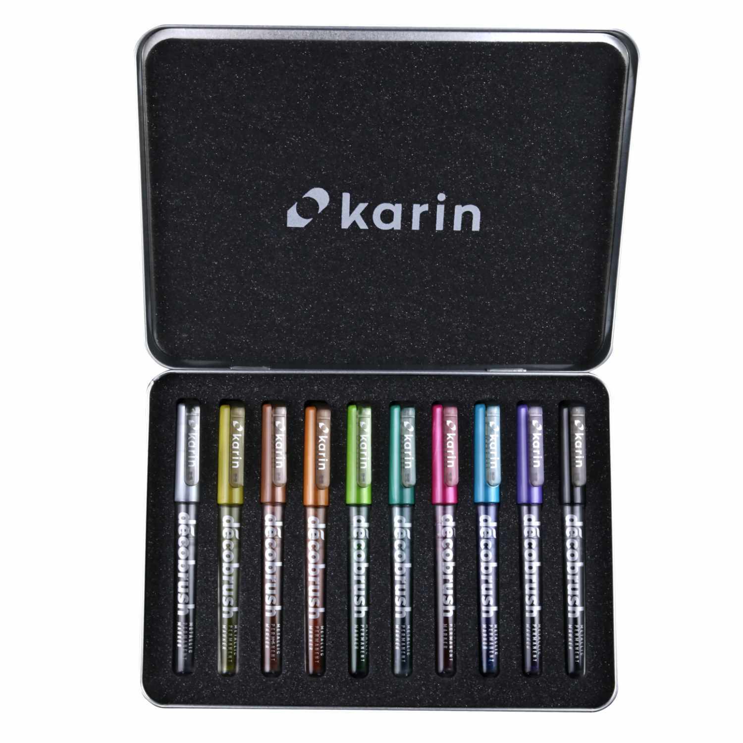 Deco Brush Metallic Marker Set 10 Farben Metall-Box