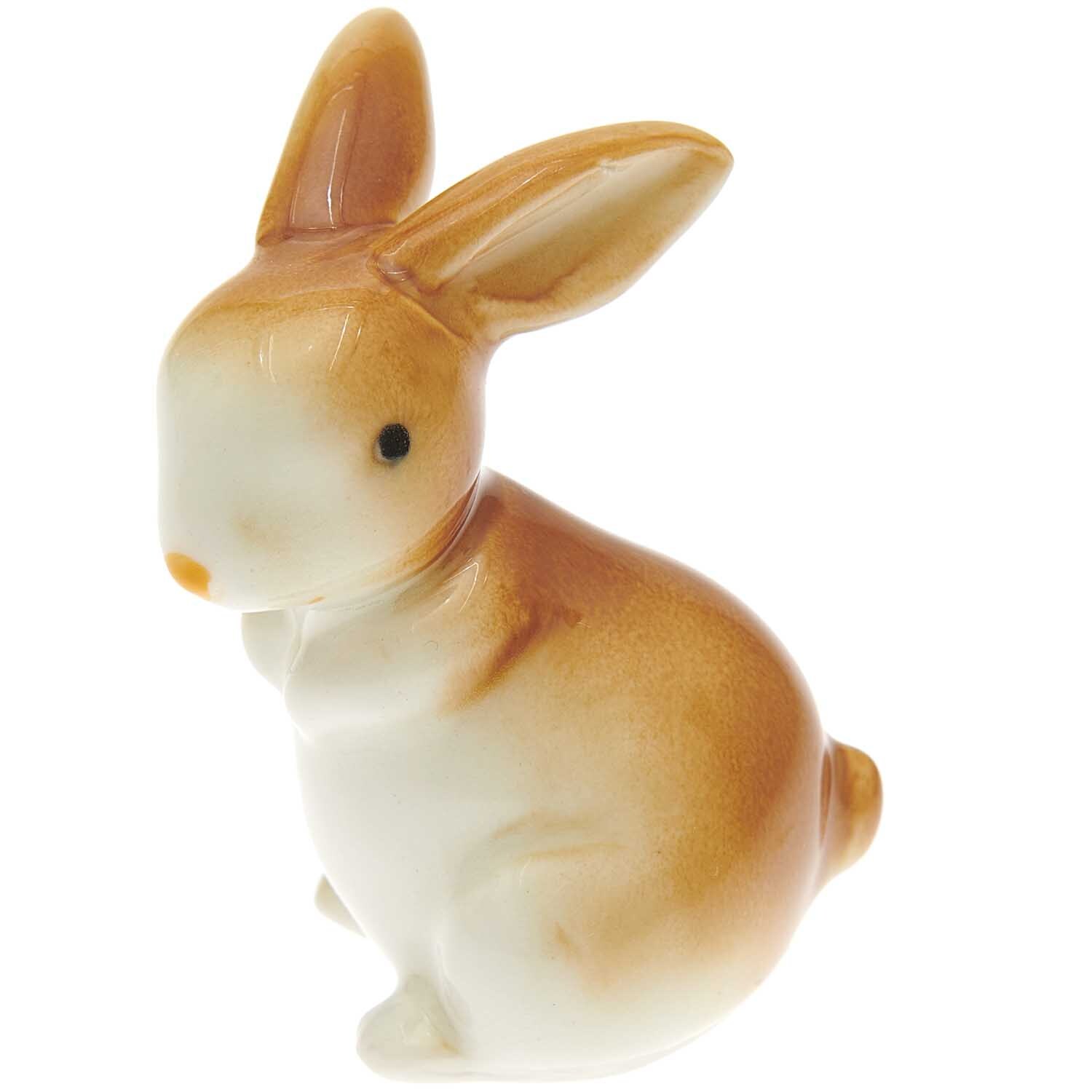 Porzellan Hase stehend braun 4,7x3x5,3cm