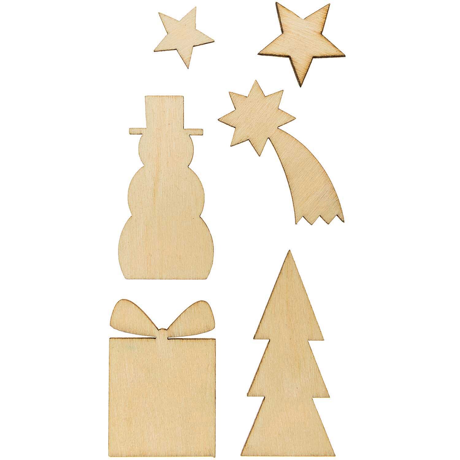 Holzdeko-Set Weihnachten Mix 6teilig