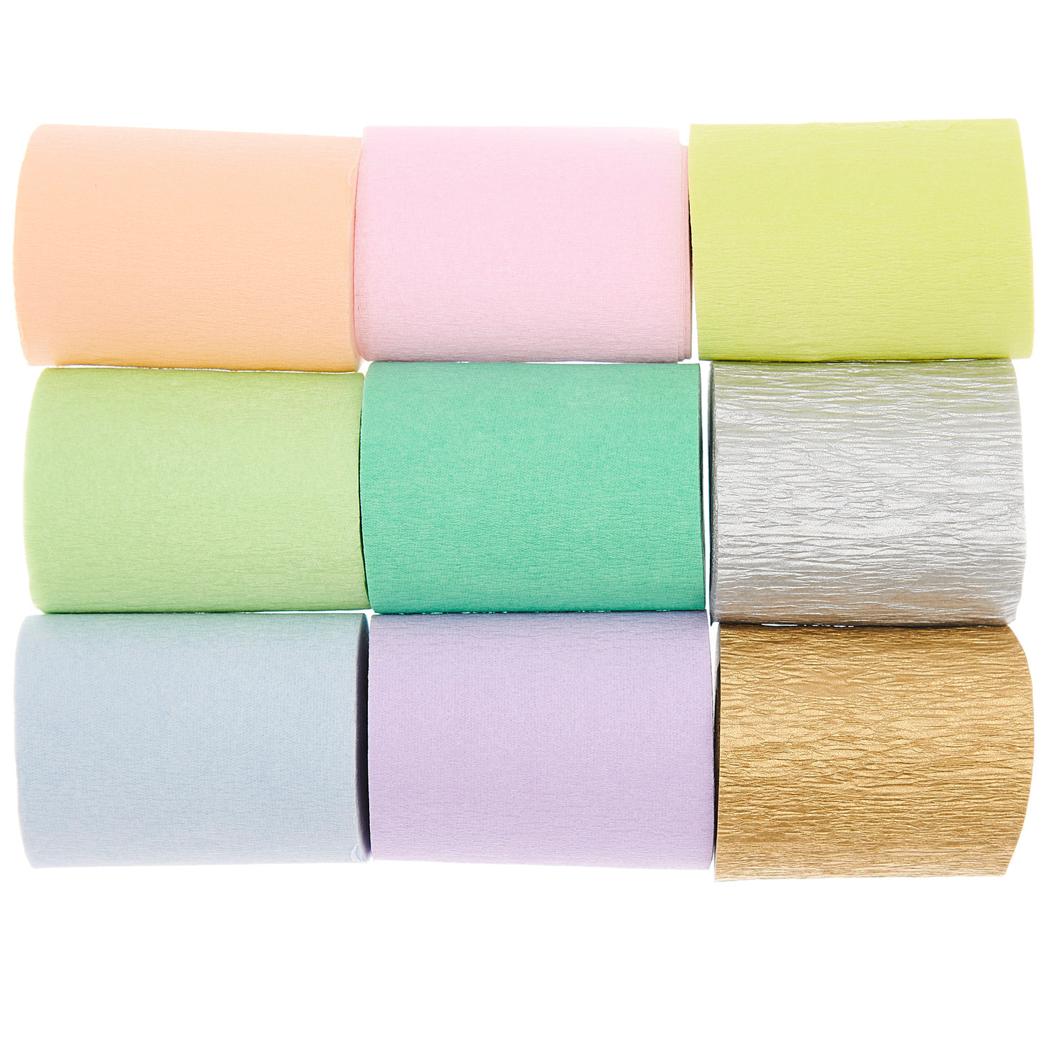 Kreppbänder extra breit Regenbogen Pastell Mix