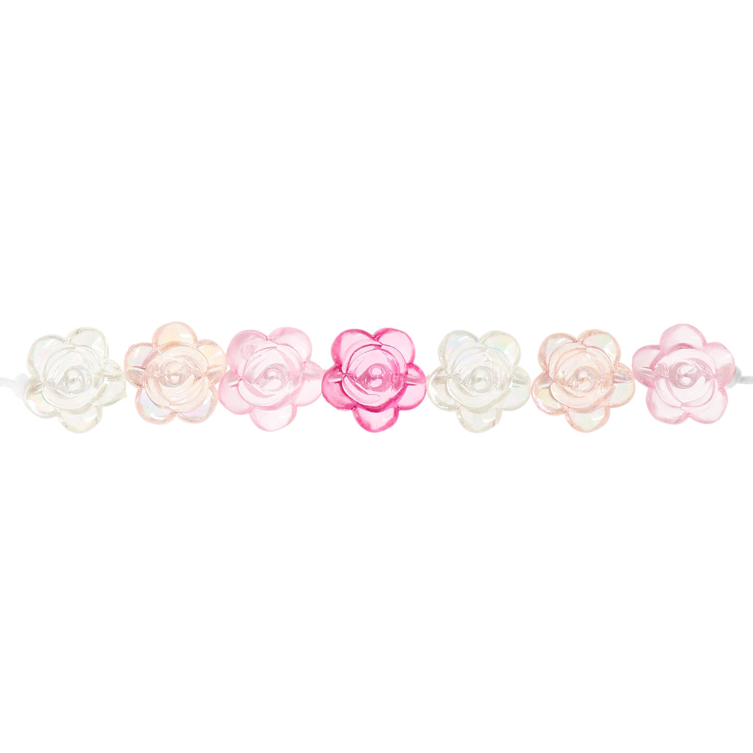 itoshii Rosen Perlen rund Irisierend/Pink Transparent